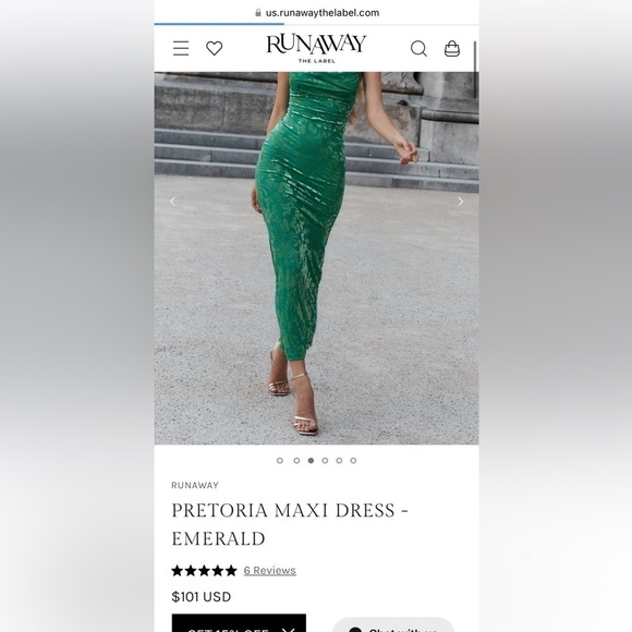 RUNAWAY Pretoria Maxi Dress Emerald Size Small- NWOT- Sold Out Online - Picture 5 of 10